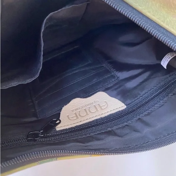 Anuschka Leather Hand Painted Flower Boho Hobo Shoulder Bag - Picture 9 of 9